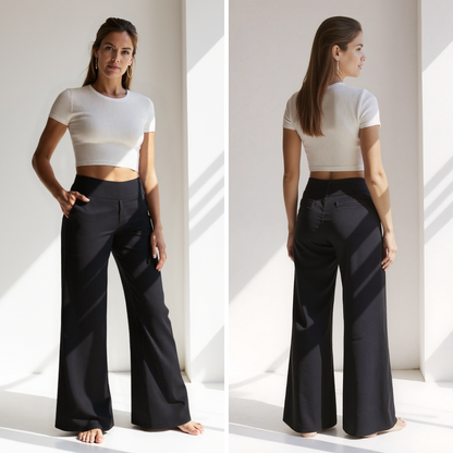 Elena | Pantalón acampanado de cintura alta - Valeria Llorente