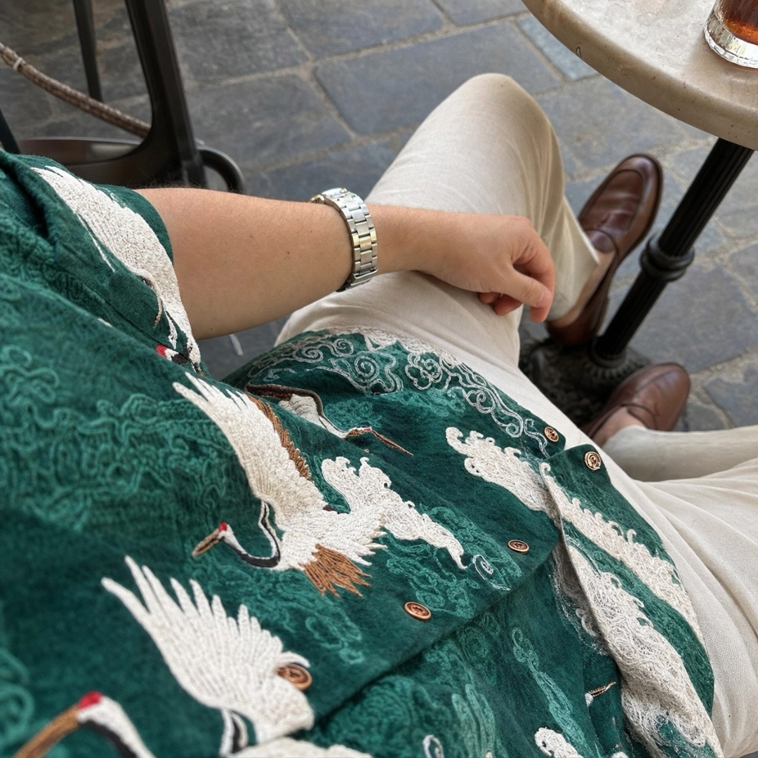 Felipe | Camisa de verano con diseño de grullas