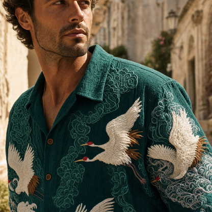 Felipe | Camisa de verano con diseño de grullas