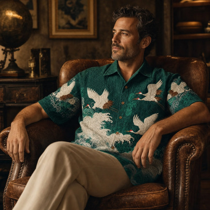 Felipe | Camisa de verano con diseño de grullas