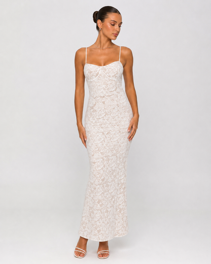 Blanca | Vestido Maxi de Encaje Floral