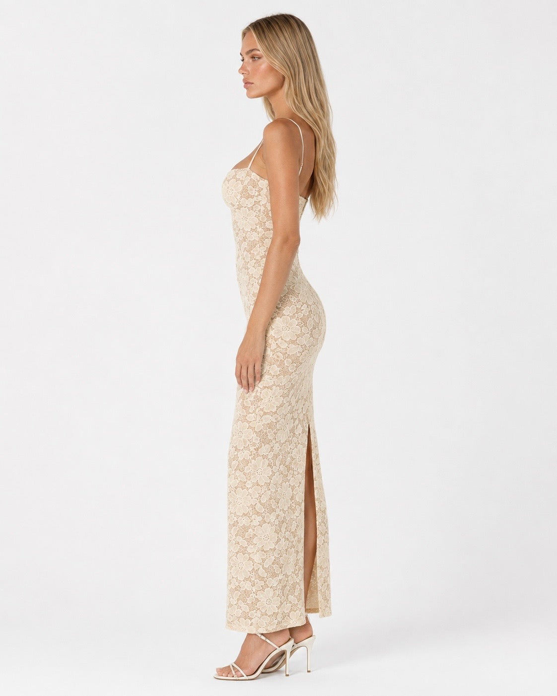 Blanca | Vestido Maxi de Encaje Floral