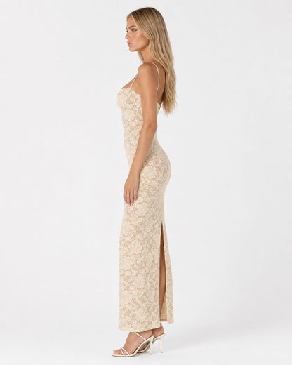 Blanca | Vestido Maxi de Encaje Floral