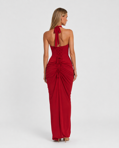 Leonor | Vestido Largo Halter con Abertura