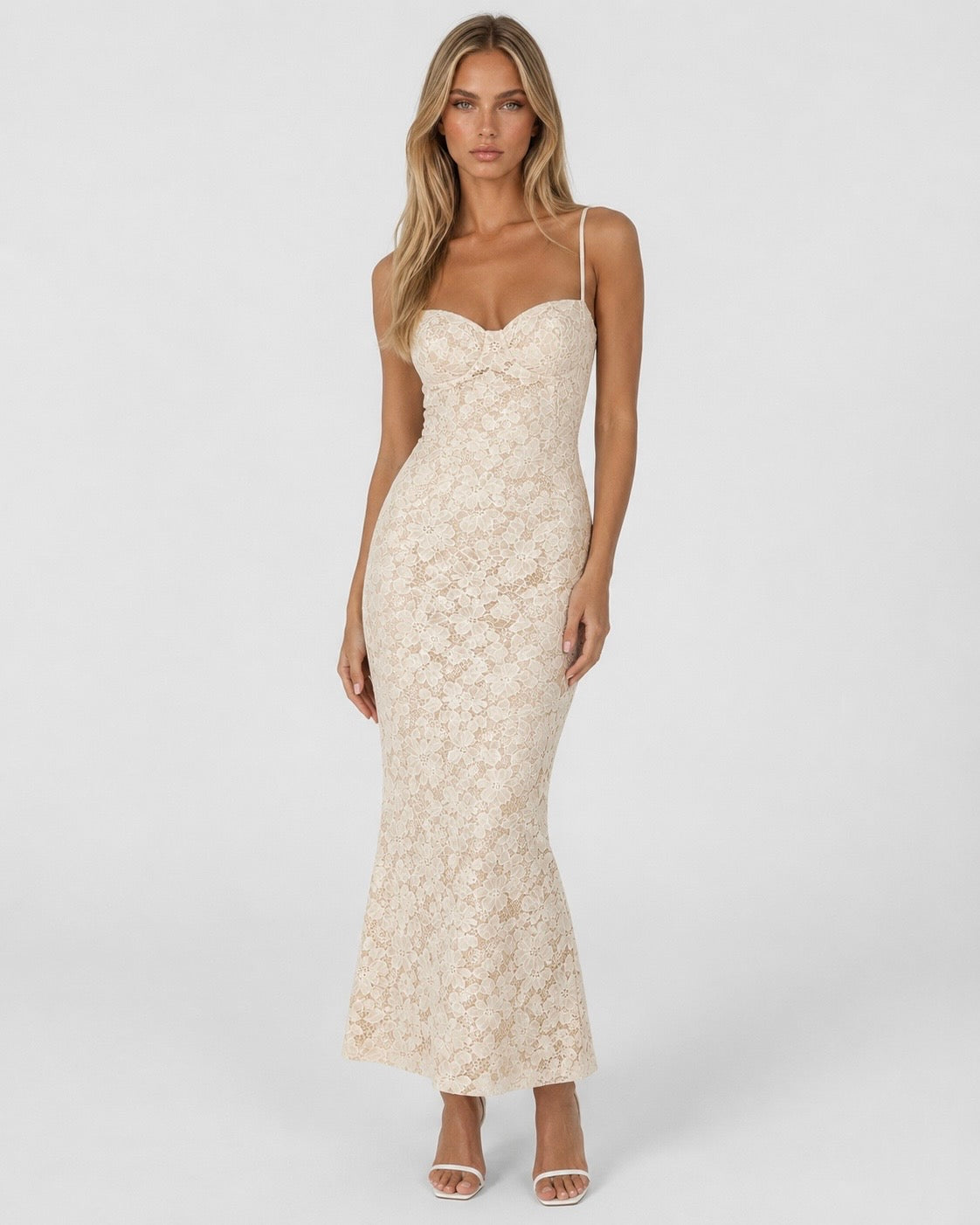 Blanca | Vestido Maxi de Encaje Floral