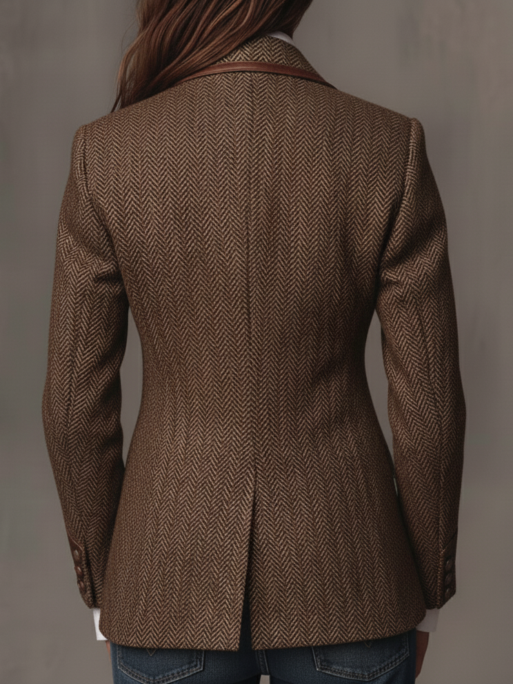 Estela | Blazer de espiga con paneles estampados