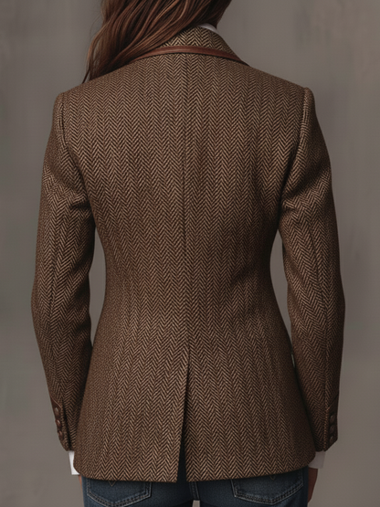 Estela | Blazer de espiga con paneles estampados