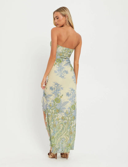 Noelia | Vestido Maxi Floral Palabra de Honor