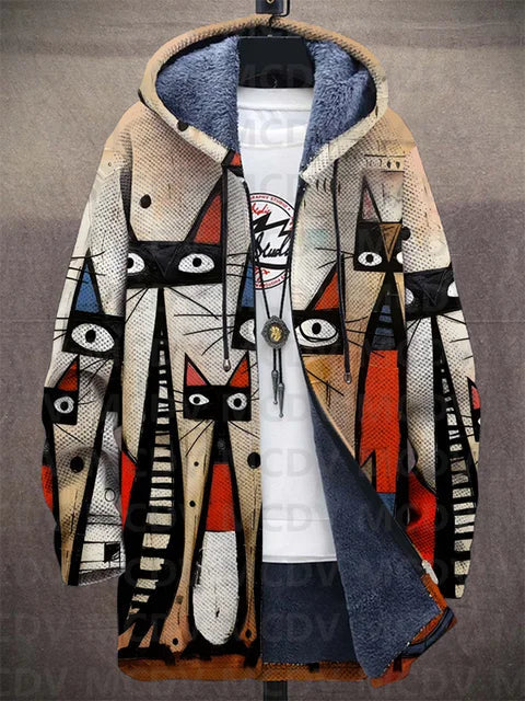 Silvia | Chaqueta de estampado artístico con capucha