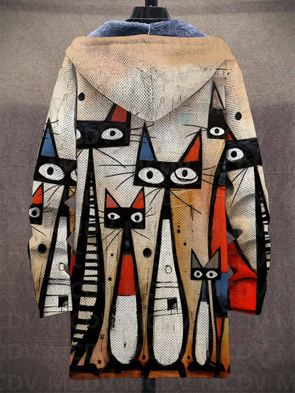 Silvia | Chaqueta de estampado artístico con capucha