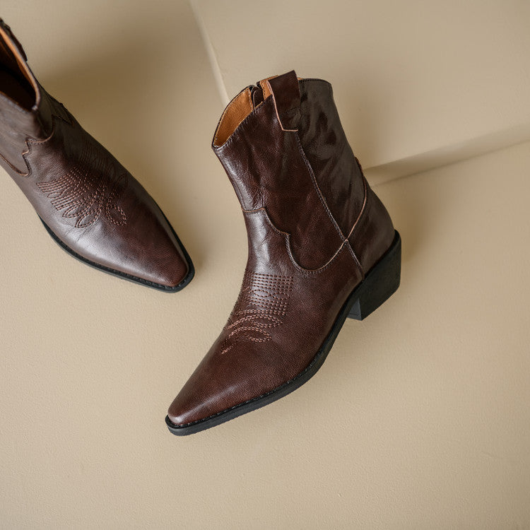 Penélope | Botas de piel auténtica estilo western