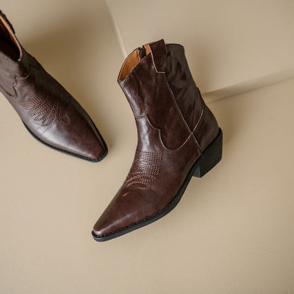 Penélope | Botas de piel auténtica estilo western