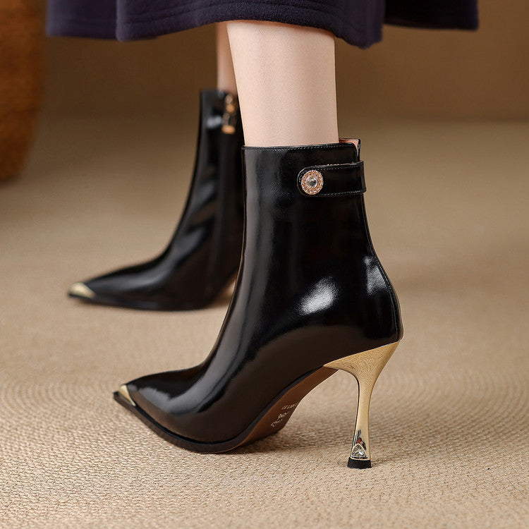 Coral | Botines de piel auténtica con tacón