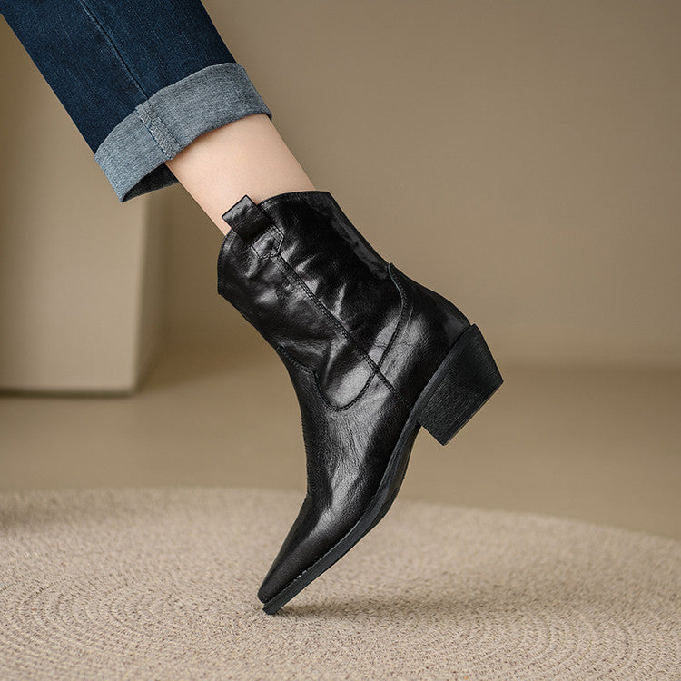 Penélope | Botas de piel auténtica estilo western