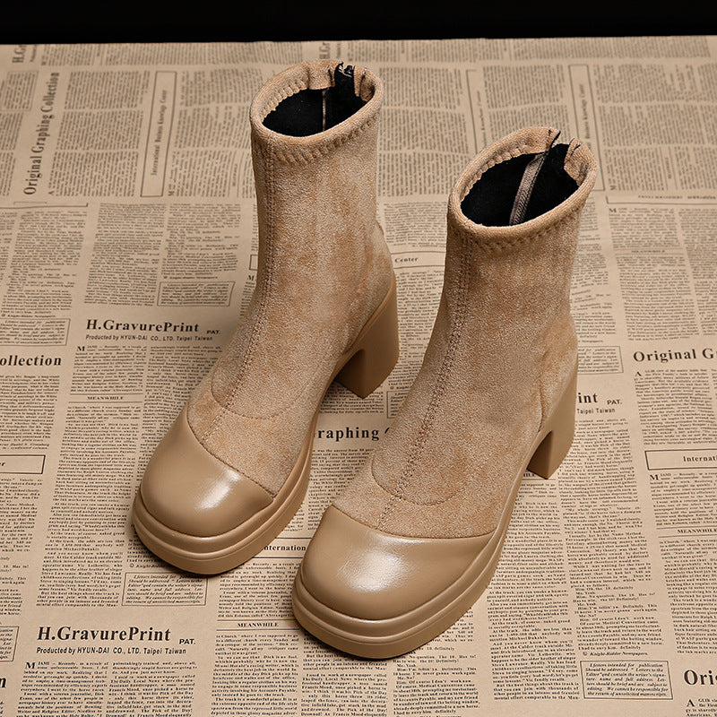 Malena | Botas de ante con tacón