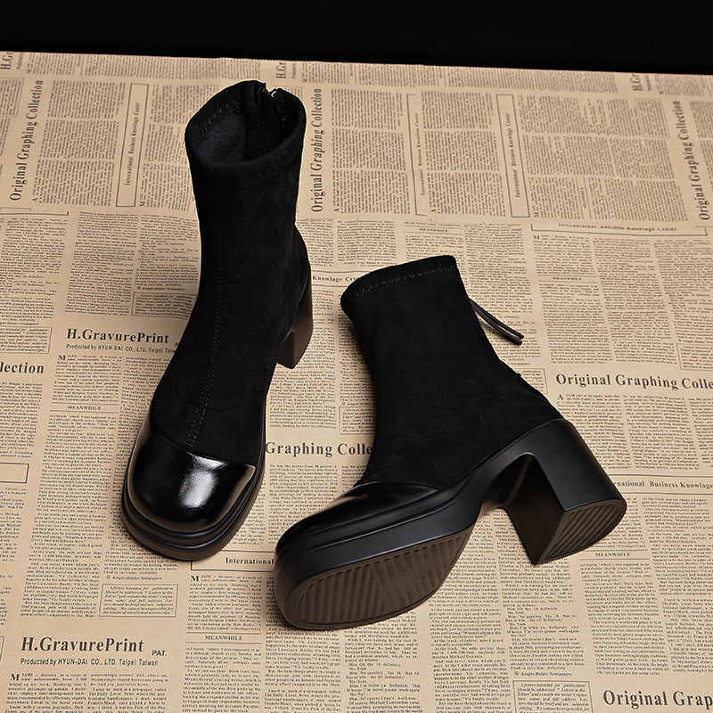 Malena | Botas de ante con tacón
