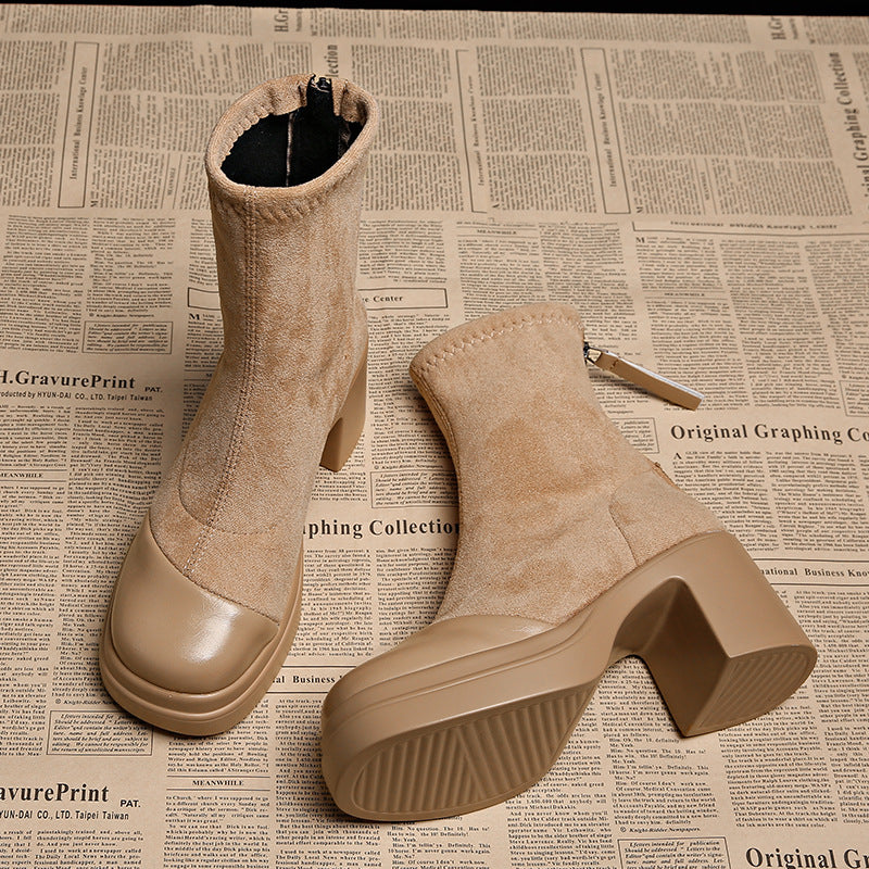 Malena | Botas de ante con tacón