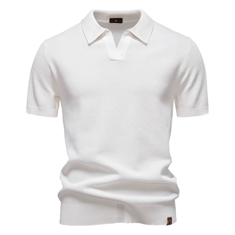 Antonio | Polo texturizado de cuello abierto