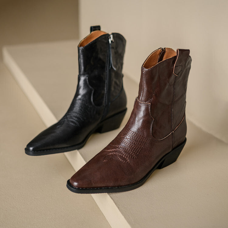 Penélope | Botas de piel auténtica estilo western