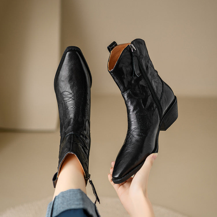 Penélope | Botas de piel auténtica estilo western