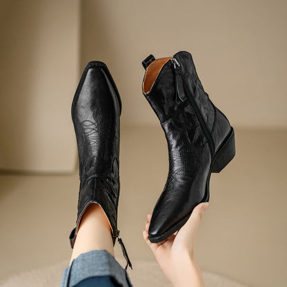 Penélope | Botas de piel auténtica estilo western