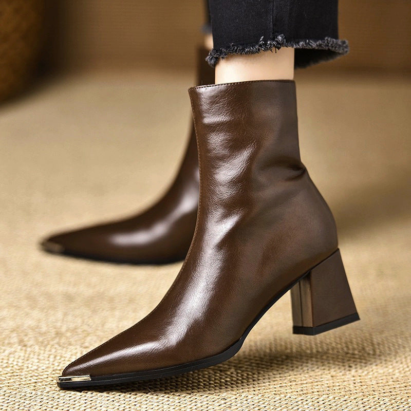 Nadia | Botas de piel con tacón