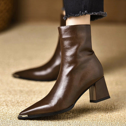 Nadia | Botas de piel con tacón