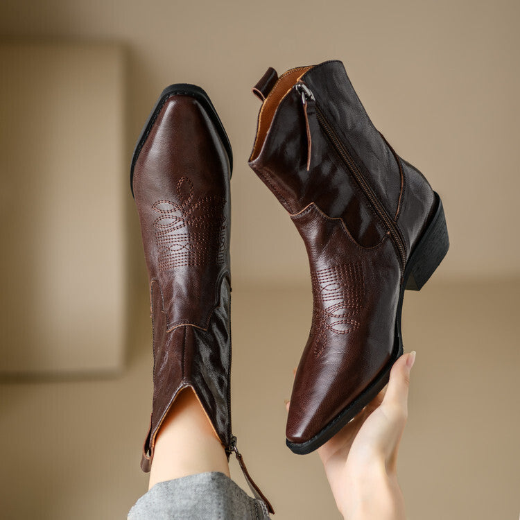 Penélope | Botas de piel auténtica estilo western