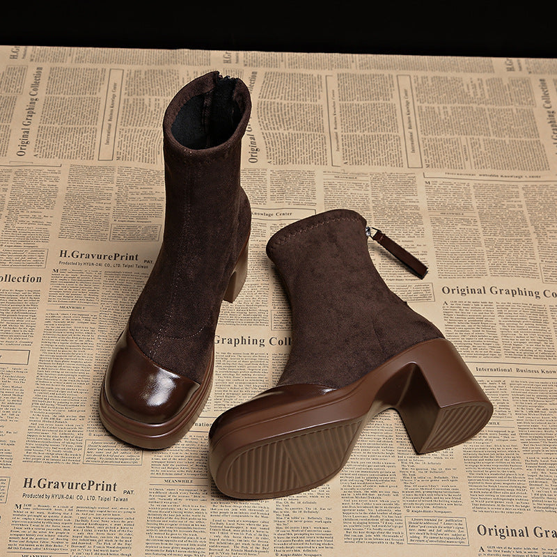 Malena | Botas de ante con tacón