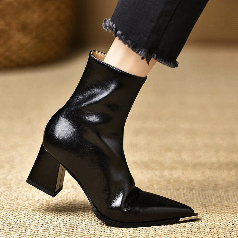 Nadia | Botas de piel con tacón