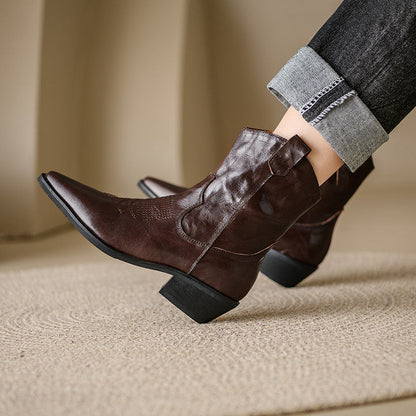Penélope | Botas de piel auténtica estilo western