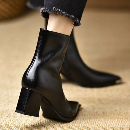 Nadia | Botas de piel con tacón
