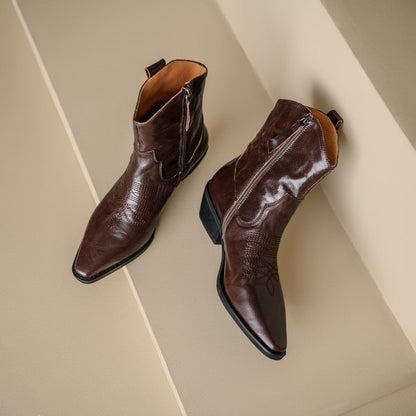 Penélope | Botas de piel auténtica estilo western