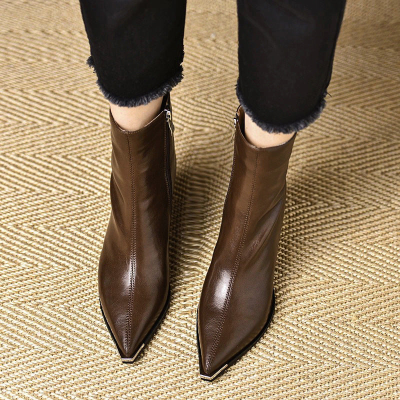 Nadia | Botas de piel con tacón