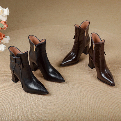 Camino | Botas rectas de piel auténtica