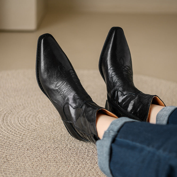Penélope | Botas de piel auténtica estilo western
