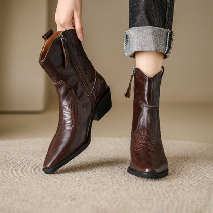 Penélope | Botas de piel auténtica estilo western