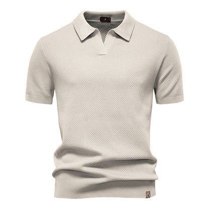 Antonio | Polo texturizado de cuello abierto