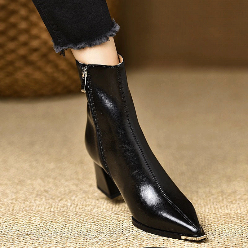 Nadia | Botas de piel con tacón