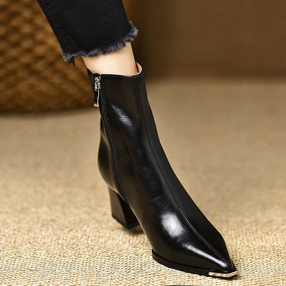 Nadia | Botas de piel con tacón