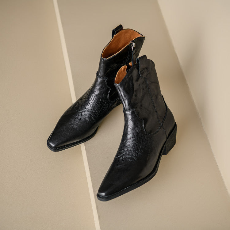 Penélope | Botas de piel auténtica estilo western