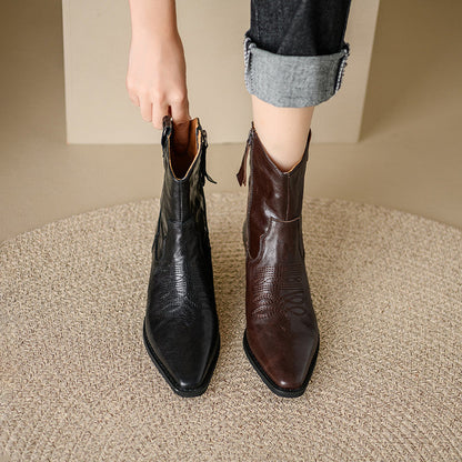 Penélope | Botas de piel auténtica estilo western