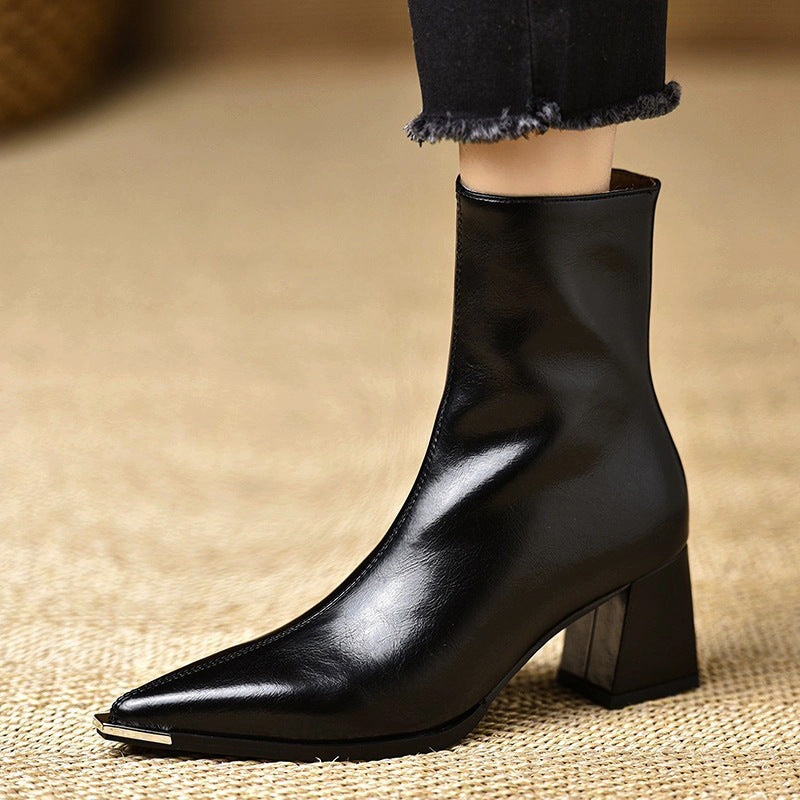 Nadia | Botas de piel con tacón