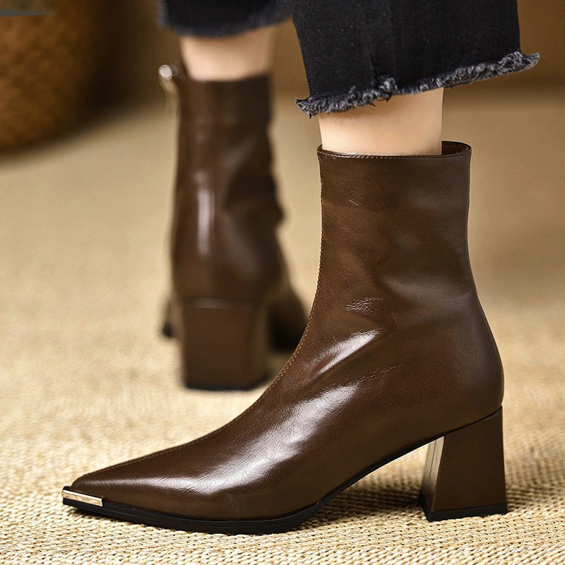 Nadia | Botas de piel con tacón