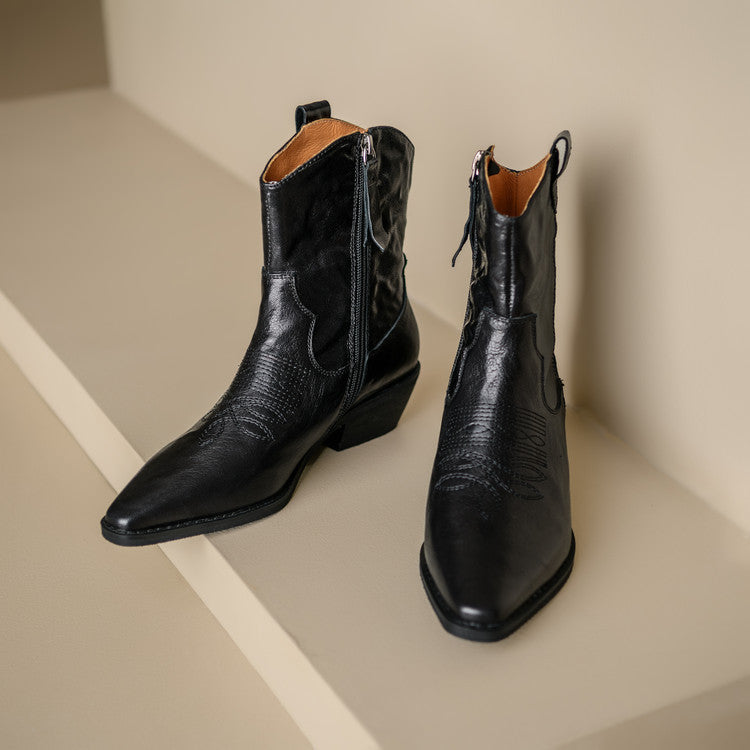 Penélope | Botas de piel auténtica estilo western