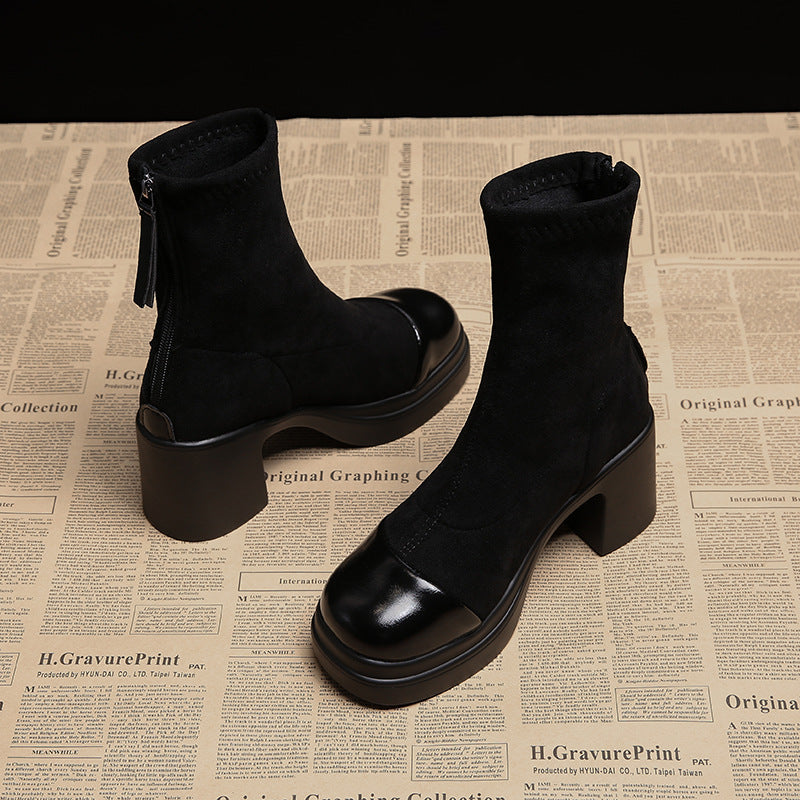 Malena | Botas de ante con tacón