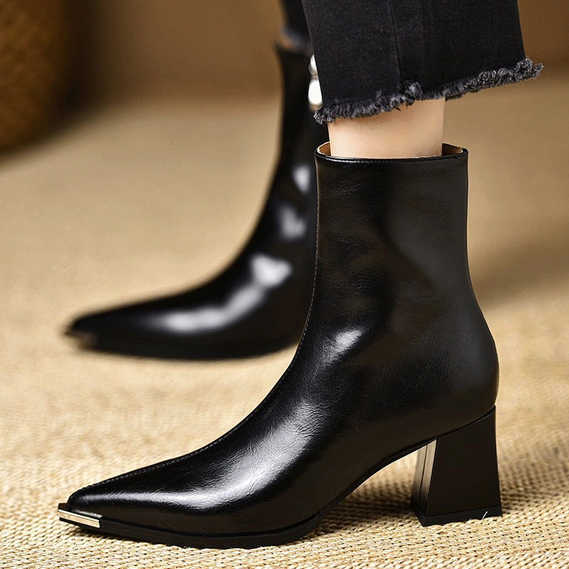 Nadia | Botas de piel con tacón