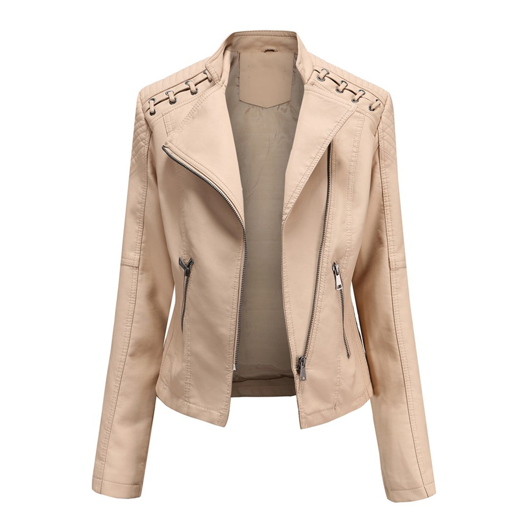 Serena | Chaqueta Biker Acolchada Asimétrica con Ojales