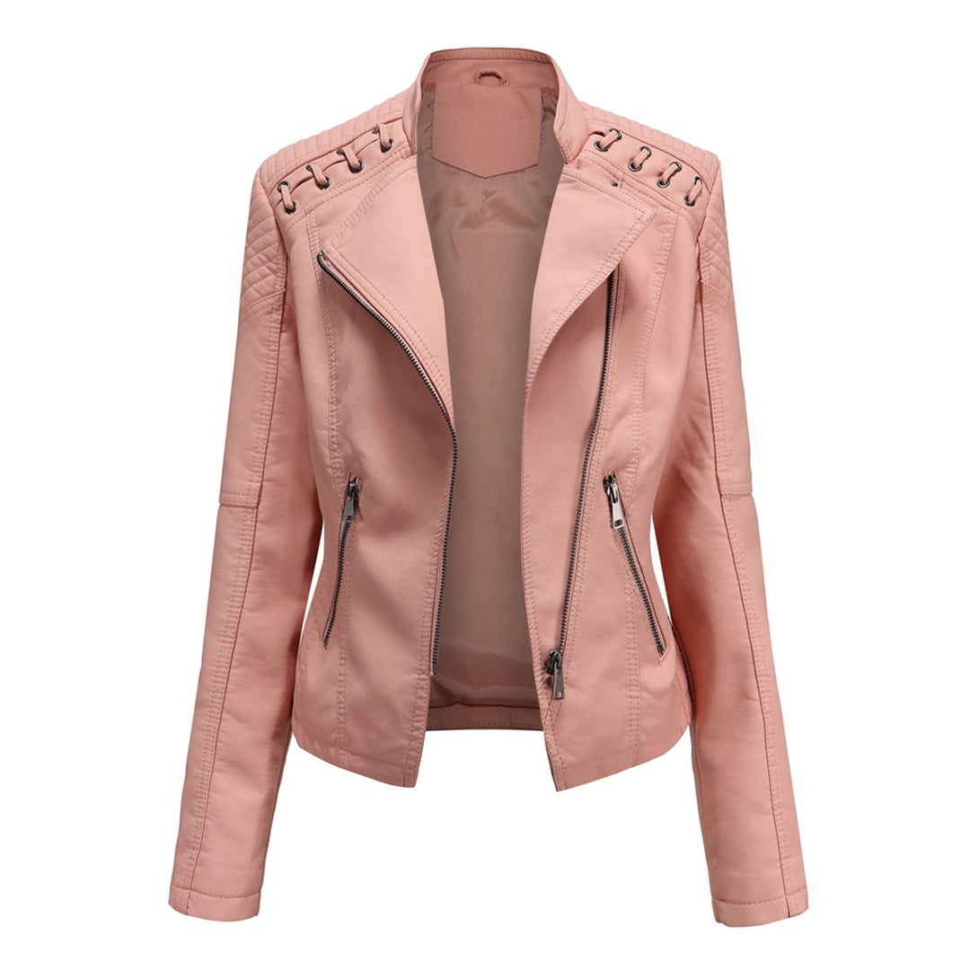 Serena | Chaqueta Biker Acolchada Asimétrica con Ojales
