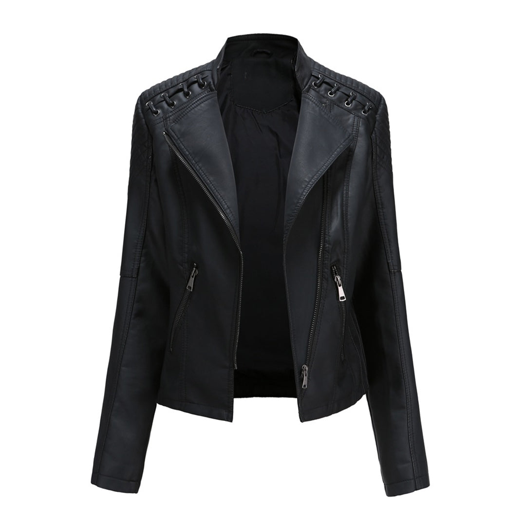 Serena | Chaqueta Biker Acolchada Asimétrica con Ojales